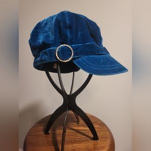 -velvet, and gem paperboy hat-early 2000's